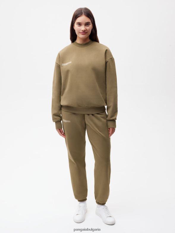 в конверсивен памучен суичър Жени B6HPP0116 въглеродно кафяво Pangaia дрехи