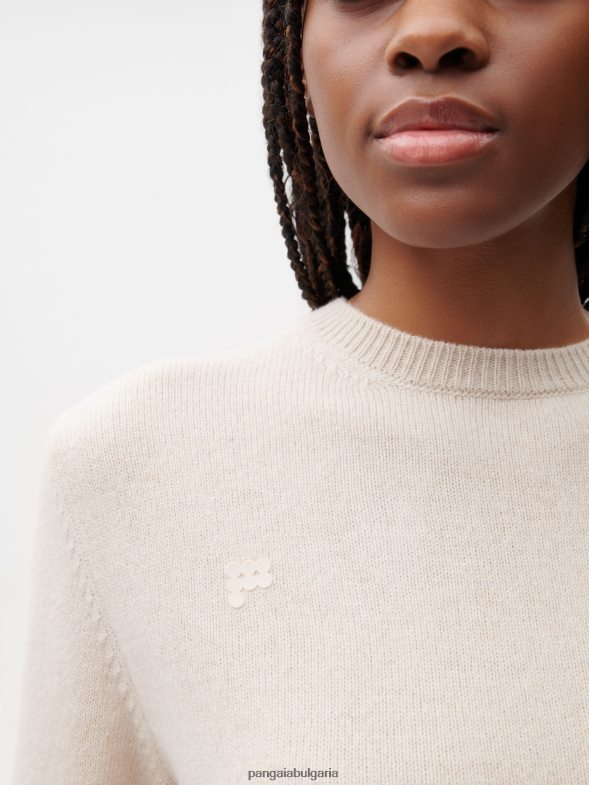 рециклиран суичър с деколте от кашмир Жени B6HPP0117 овесена каша Pangaia дрехи