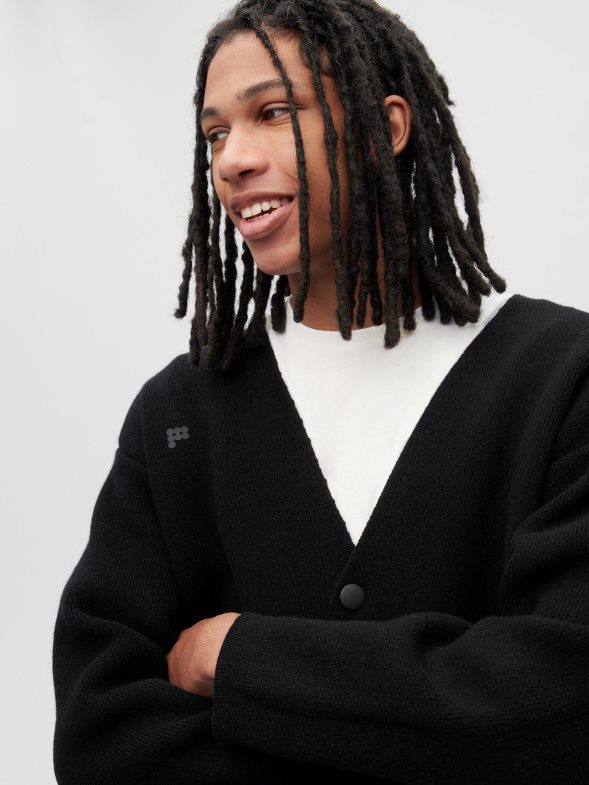 жилетка от рециклиран кашмир Жени B6HPP084 черен Pangaia дрехи