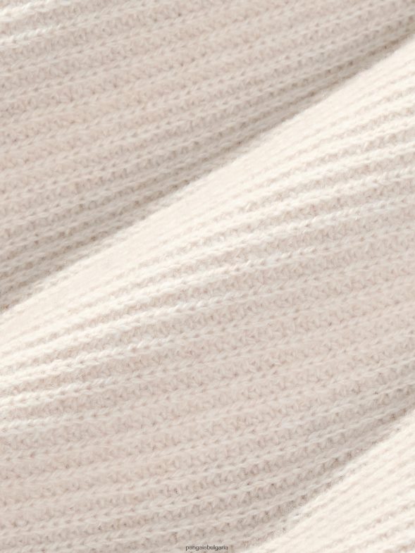 фуния от рециклиран кашмир - пуловер с яка Жени B6HPP085 овесена каша Pangaia дрехи