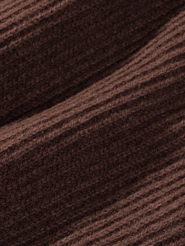 фуния от рециклиран кашмир - пуловер с яка Жени B6HPP087 кестеняво кафяво Pangaia дрехи