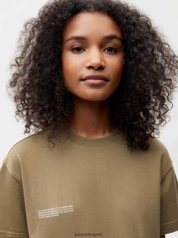 в преобразувана памучна тениска 365 Жени B6HPP0210 въглеродно кафяво Pangaia дрехи