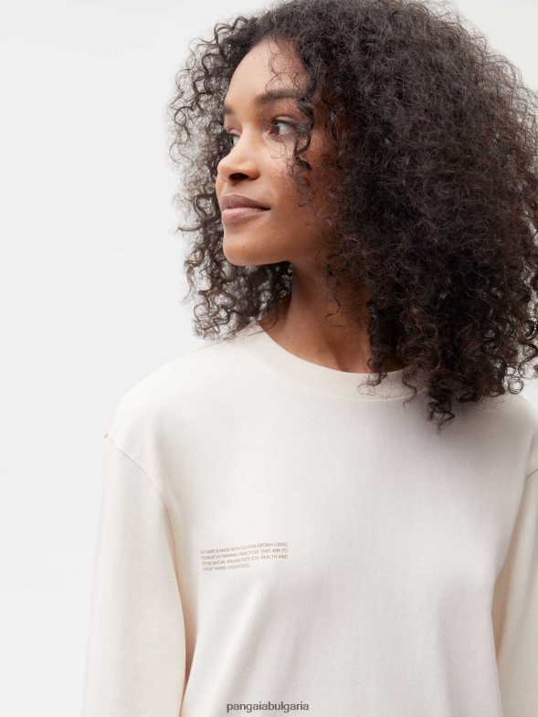 в памучна тениска с дълъг ръкав за конвертиране Жени B6HPP0130 памучно бяло Pangaia дрехи