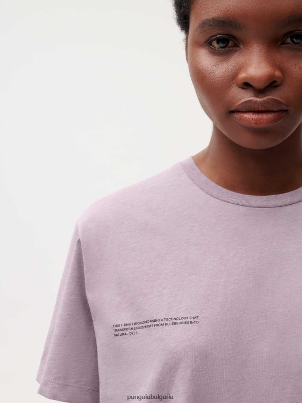 тениска с хранителна боя Жени B6HPP0141 боровинково синьо Pangaia дрехи