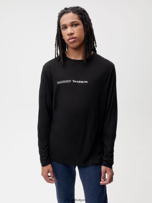 тениска с дълъг ръкав от лабораторни безкрайни влакна Жени B6HPP0143 черен Pangaia дрехи