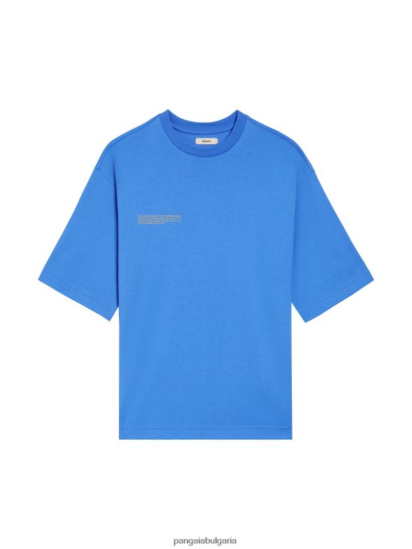 в преобразувана памучна квадратна тениска Жени B6HPP0173 водно синьо Pangaia дрехи