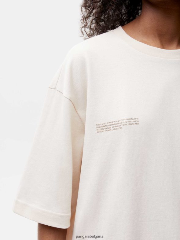 в преобразувана памучна квадратна тениска Жени B6HPP0176 памучно бяло Pangaia дрехи