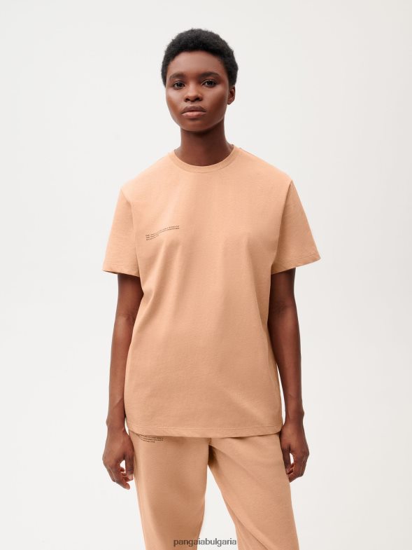 тениска с хранителна боя Жени B6HPP0202 ройбос червено Pangaia дрехи