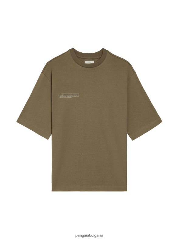 в преобразувана памучна квадратна тениска Жени B6HPP0212 въглеродно кафяво Pangaia дрехи