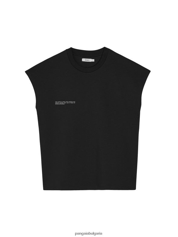 тениска с изрязани рамене от органичен памук с сърцевина от c-влакна Жени B6HPP0161 черен Pangaia дрехи