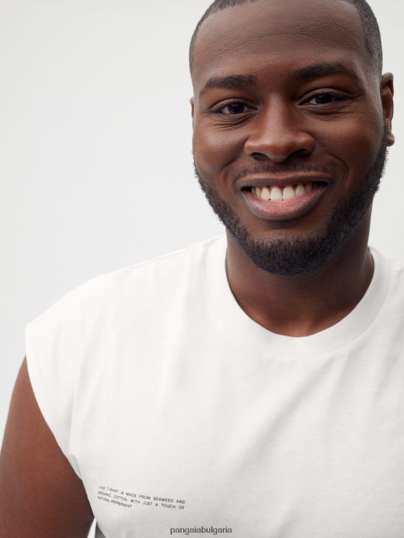 тениска с изрязани рамене от органичен памук с сърцевина от c-влакна Жени B6HPP0165 почти бял Pangaia дрехи