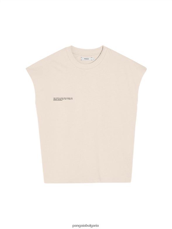 тениска с изрязани рамене от органичен памук с сърцевина от c-влакна Жени B6HPP0174 пясък Pangaia дрехи