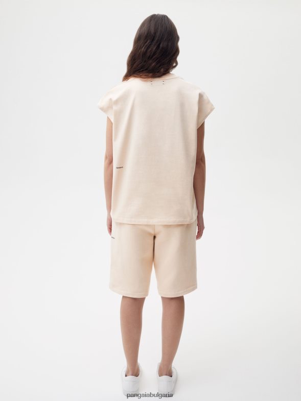 тениска с изрязани рамене от органичен памук с сърцевина от c-влакна Жени B6HPP0174 пясък Pangaia дрехи