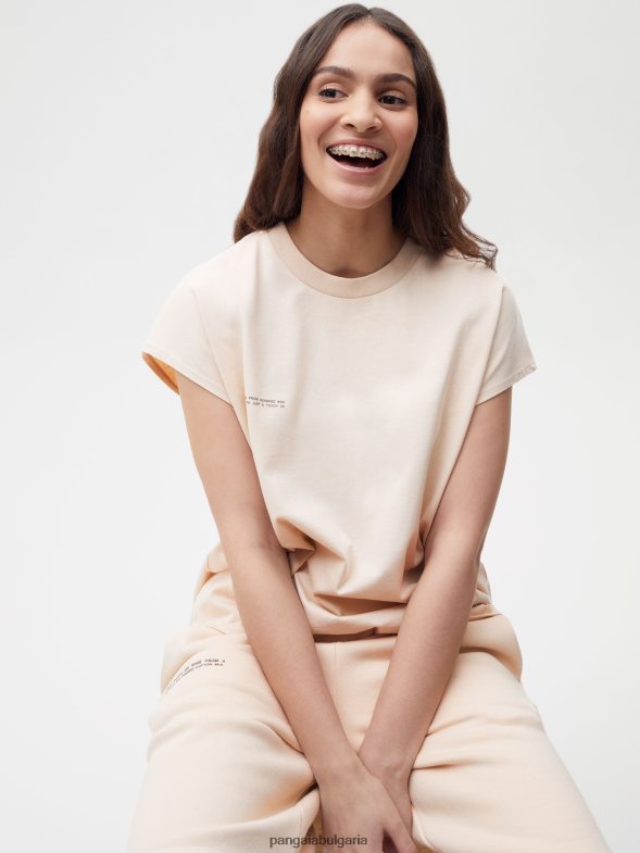 тениска с изрязани рамене от органичен памук с сърцевина от c-влакна Жени B6HPP0174 пясък Pangaia дрехи