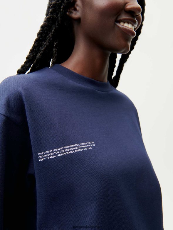 спокойна тениска от органичен памук с c-влакно Жени B6HPP0185 тъмносин Pangaia дрехи