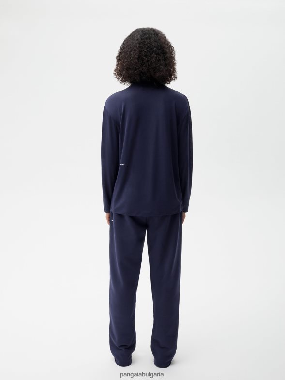 c - тениска с дълъг ръкав от чисто влакно Жени B6HPP0197 тъмносин Pangaia дрехи