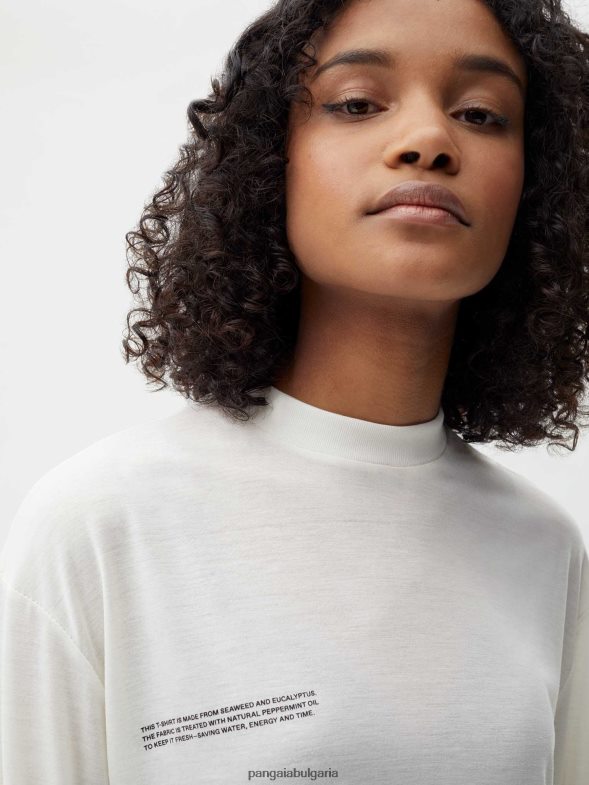 c - тениска с дълъг ръкав от чисто влакно Жени B6HPP0204 почти бял Pangaia дрехи