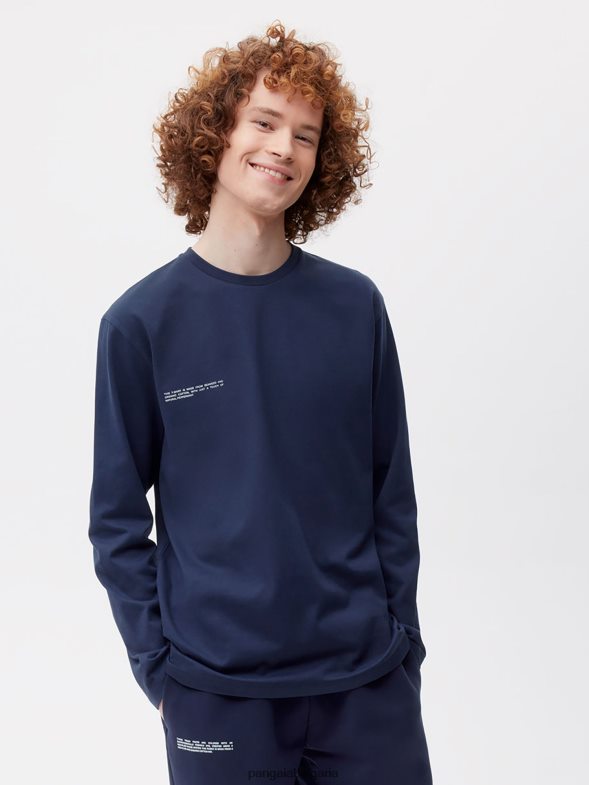 тениска с дълъг ръкав от органичен памук и c-fiber Жени B6HPP0149 тъмносин Pangaia дрехи