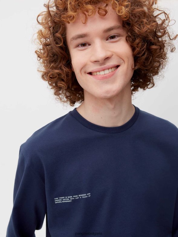 тениска с дълъг ръкав от органичен памук и c-fiber Жени B6HPP0149 тъмносин Pangaia дрехи