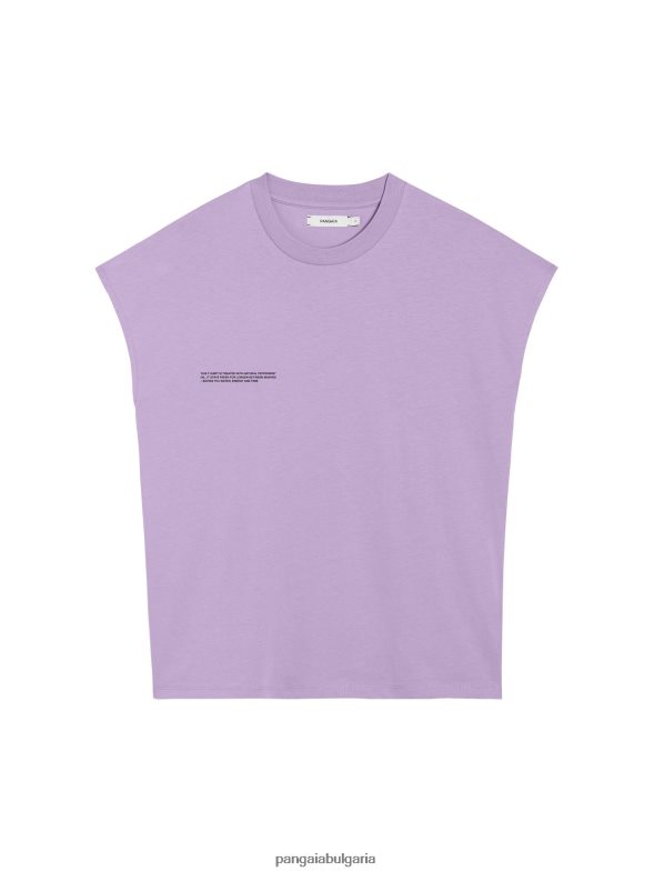 сърцевина на тениска с изрязани рамене от органичен памук pprmint Жени B6HPP0159 орхидея лилаво Pangaia дрехи
