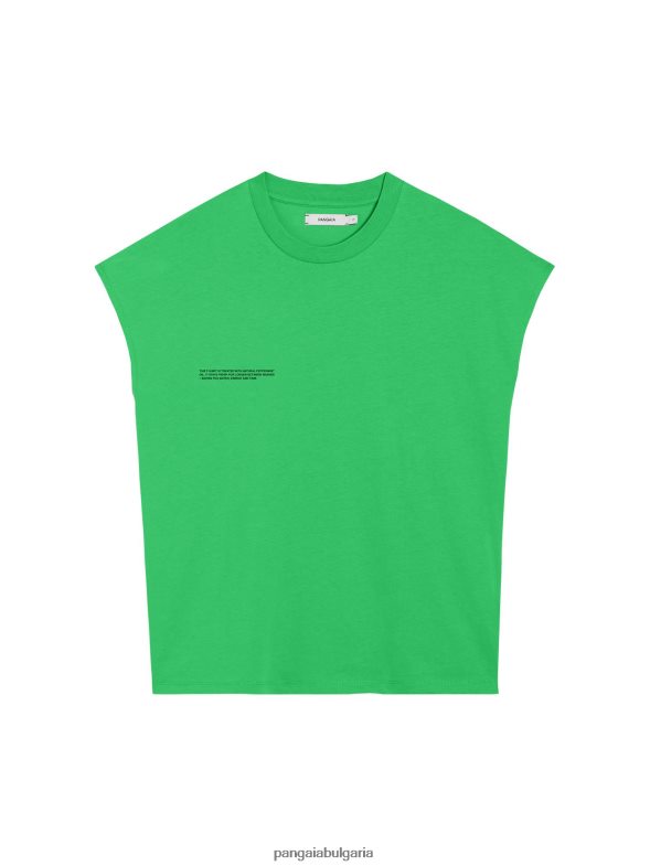 сърцевина на тениска с изрязани рамене от органичен памук pprmint Жени B6HPP0160 нефритено зелено Pangaia дрехи