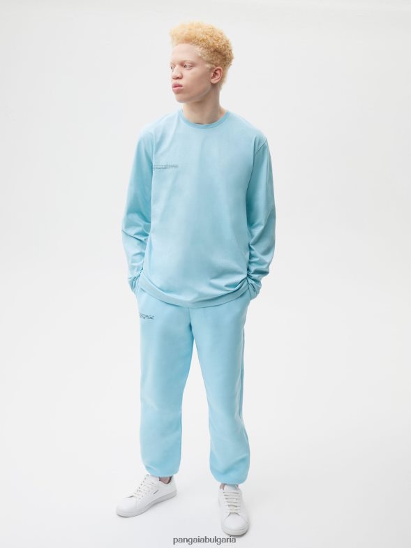 сърцевина на тениска с дълъг ръкав от органичен памук pprmint Жени B6HPP0213 небесно синьо Pangaia дрехи