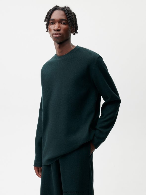 горнище с дълъг ръкав от рециклирана вълна Жени B6HPP0140 листно зелено Pangaia дрехи