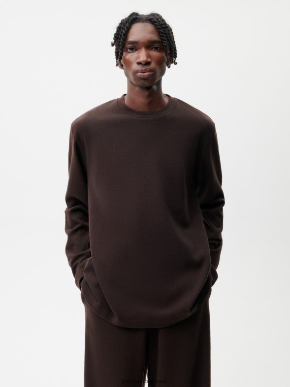 горнище с дълъг ръкав от рециклирана вълна Жени B6HPP0200 кестеняво кафяво Pangaia дрехи