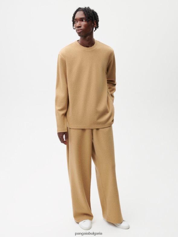 горнище с дълъг ръкав от рециклирана вълна Жени B6HPP0206 кафяво Pangaia дрехи