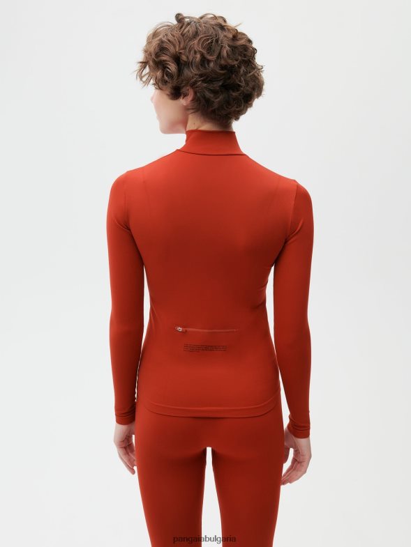 motion x горнище с дълъг ръкав с цип Жени B6HPP0146 ясписово червено Pangaia дрехи