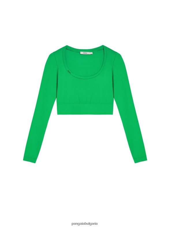 motion x горнище с дълъг ръкав Жени B6HPP0217 нефритено зелено Pangaia дрехи