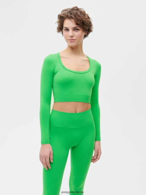 motion x горнище с дълъг ръкав Жени B6HPP0217 нефритено зелено Pangaia дрехи