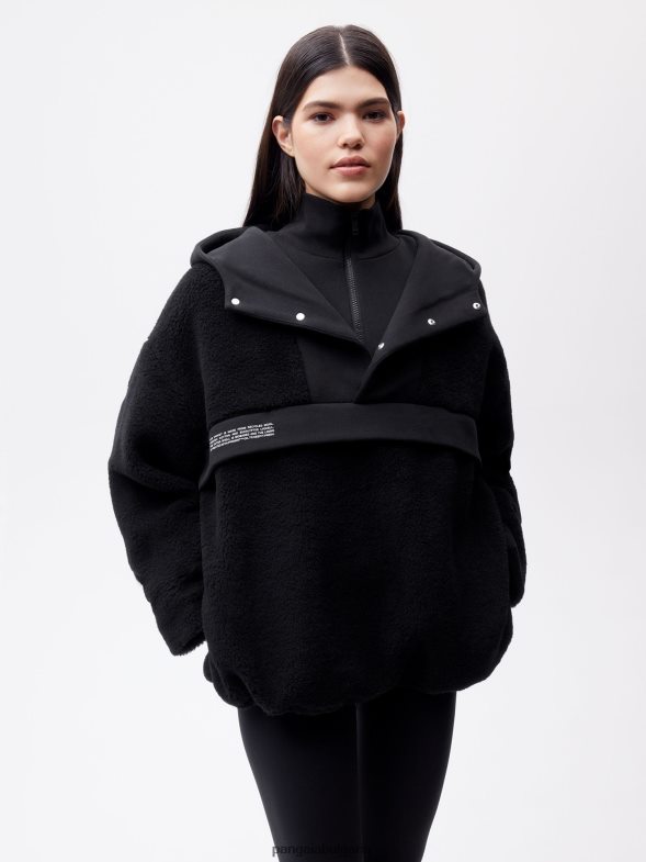 яке с половин цип от рециклирана вълна Жени B6HPP0448 черен Pangaia дрехи