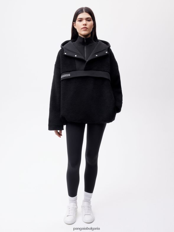 яке с половин цип от рециклирана вълна Жени B6HPP0448 черен Pangaia дрехи