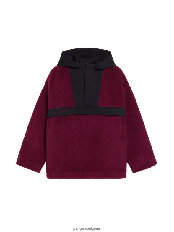 яке с половин цип от рециклирана вълна Жени B6HPP0449 слива лилаво Pangaia дрехи