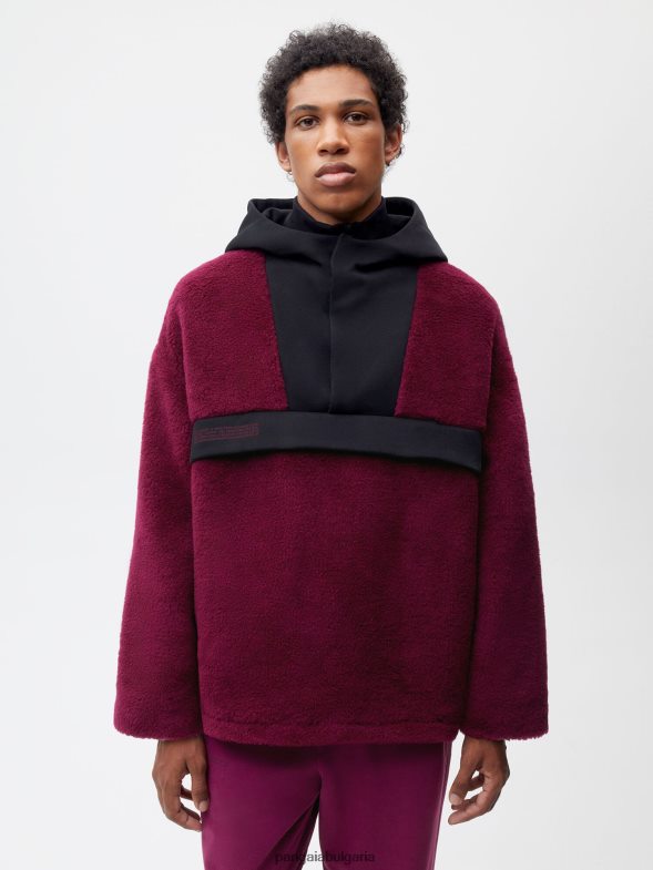 яке с половин цип от рециклирана вълна Жени B6HPP0449 слива лилаво Pangaia дрехи