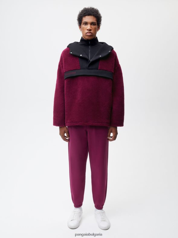 яке с половин цип от рециклирана вълна Жени B6HPP0449 слива лилаво Pangaia дрехи