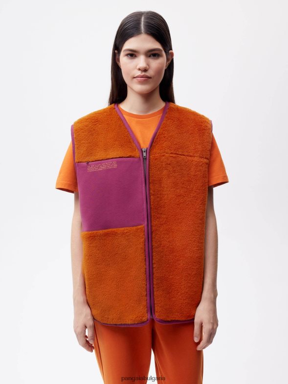 жилетка от рециклирана вълна Жени B6HPP0457 канела портокал Pangaia дрехи