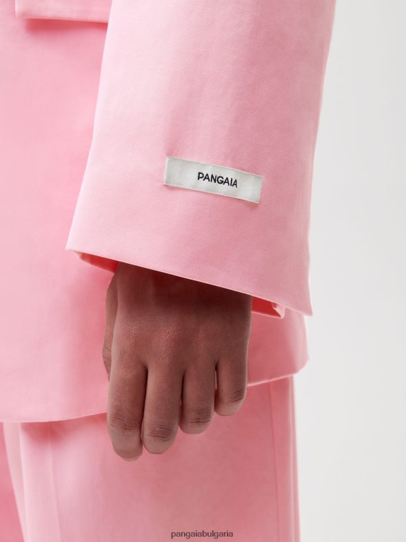 голям втален блейзър от органичен памук Жени B6HPP0466 сакура розово Pangaia дрехи