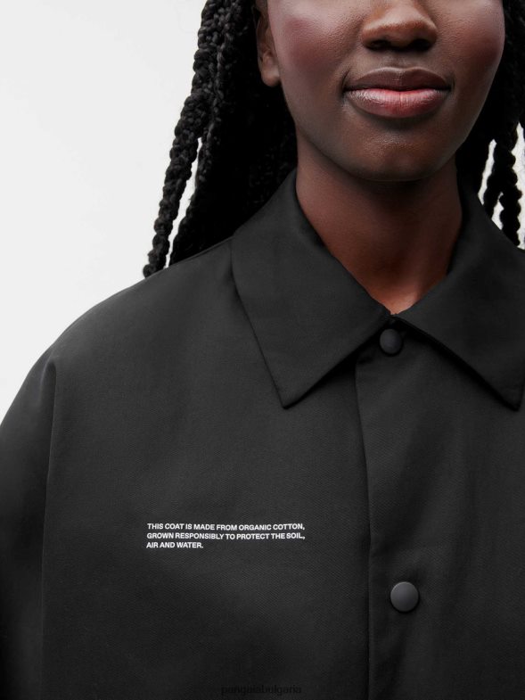 тренчкот от органичен памук Жени B6HPP0468 черен Pangaia дрехи