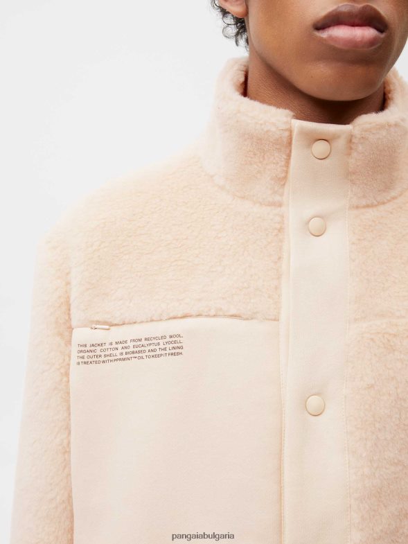яке от рециклирана вълна Жени B6HPP0473 пясък Pangaia дрехи
