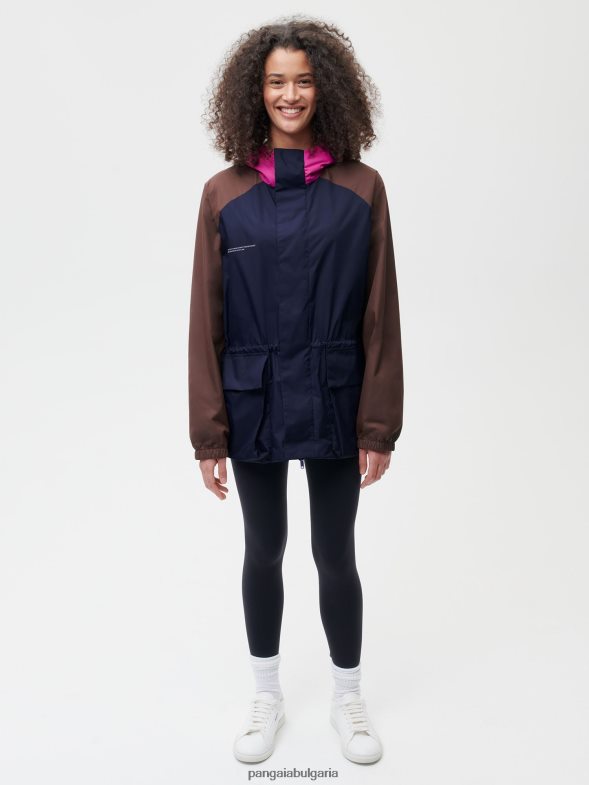 яке от рециклиран найлон с цветен блок Жени B6HPP0481 тъмносин Pangaia дрехи