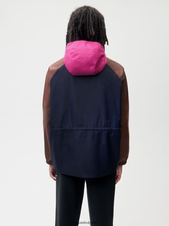 яке от рециклиран найлон с цветен блок Жени B6HPP0481 тъмносин Pangaia дрехи