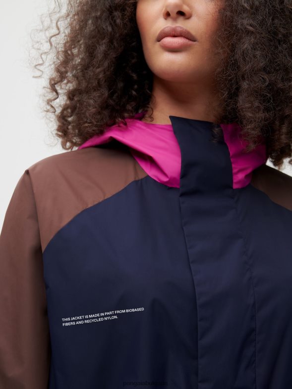яке от рециклиран найлон с цветен блок Жени B6HPP0481 тъмносин Pangaia дрехи