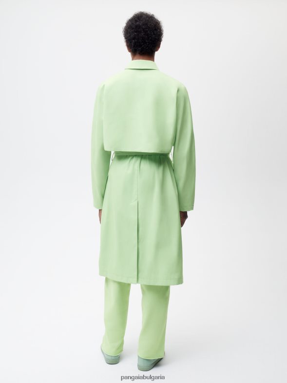 тренчкот от органичен памук Жени B6HPP0488 шамфъстък Pangaia дрехи