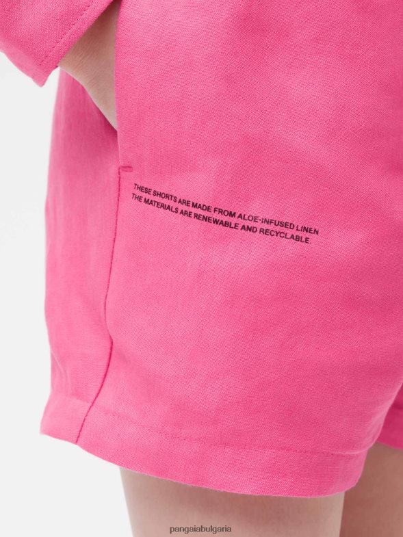 ленени шорти от алое деца B6HPP0609 фламинго розово Pangaia дрехи