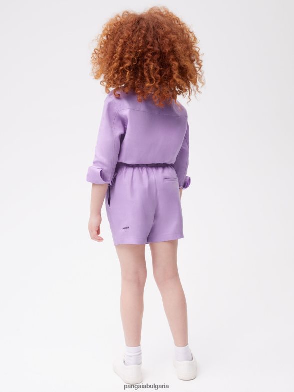 ленени шорти от алое деца B6HPP0614 орхидея лилаво Pangaia дрехи