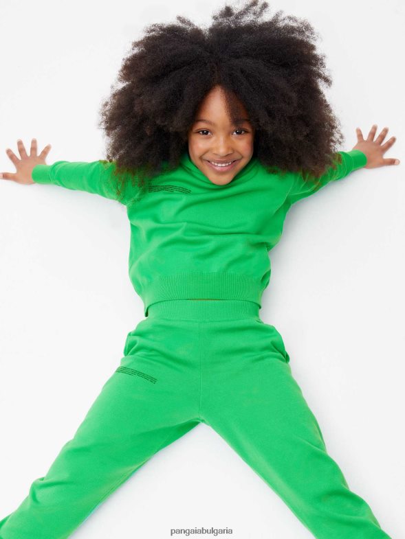 трикотажни панталони от органичен памук деца B6HPP0643 нефритено зелено Pangaia дрехи