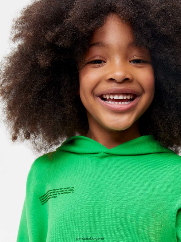 качулка от органичен памук деца B6HPP0541 нефритено зелено Pangaia дрехи