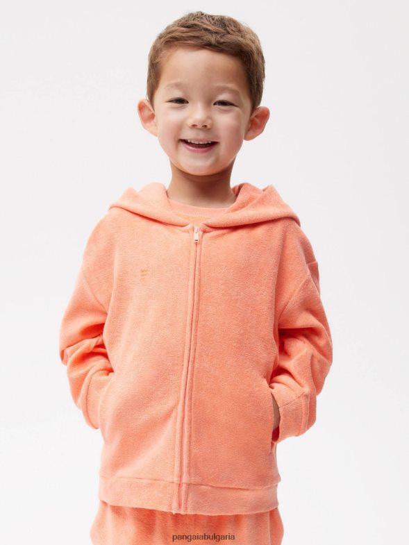 хавлиена качулка с цип деца B6HPP0548 перфектна праскова Pangaia дрехи